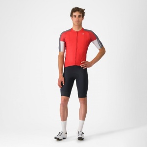 Tricou cu maneca scurta Castelli Entrata 6, pentru barbati, rosu/gri fumuriu-gri argintiu, XS - Img 5