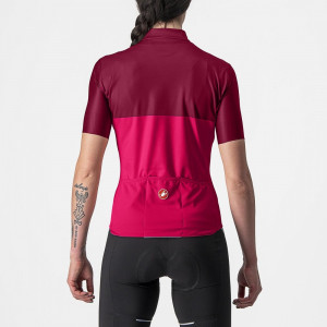 Tricou cu maneca scurta Castelli Velocissima, de dama, Rosu/Visiniu, M - Img 2