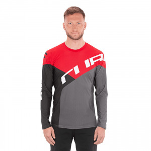 TRICOU CUBE EDGE ROUND NECK JERSEY L/S BLACK RED M