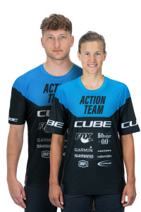 TRICOU CUBE EDGE ROUND NECK JERSEY S/S ACTIONTEAM BLACK BLUE S - Img 2