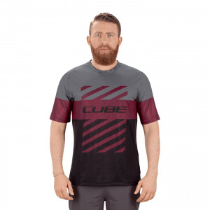 TRICOU CUBE EDGE ROUND-NECK S/S BORDEAUX S