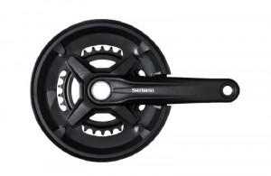 ANGRENAJ PEDALIER SHIMANO FC-MT210-B2 PT. 9 VIT. BRAT 170MM 36X22T FARA CG 2-PCS FC FARA BUTUC PEDALIER CHAIN LINE 3MM OUTBOARD NEGRU AMBALAT IND.
