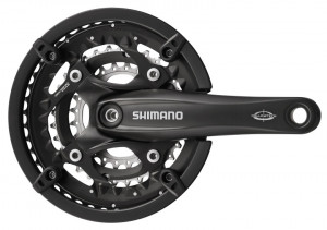 ANGRENAJ PEDALIER SHIMANO FC-T521-L 44X32X24T BRAT 175MM PT. 10 VIT. PE SPATE 2-PCS FC HOLLOWTECH OCTALINK CG COMPATIBIL CHAINCASE NEGRU AMBALAT IND.