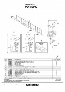 ANSAMBLU AX PEDALE SHIMANO PD-M9000 DREAPTA B.C.9/16" X 20T.P.I. - Img 2