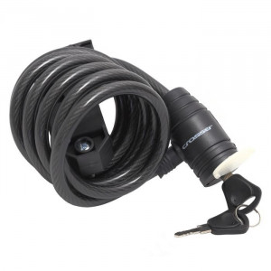 Antifurt Cablu CROSSER CL-369 cu suport 10mm/180cm - Black - Img 3