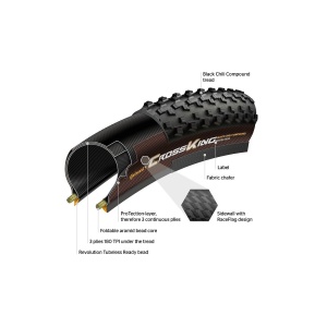 Anvelopa pliabila Continental Cross King ProTection 55-622 (29x2.2) negru/bernstein
