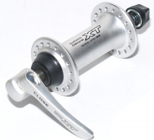 BUTUC FATA SHIMANO DEORE XT HB-M760S 36H OLD 100MM AX M10 X 108MM QR 133MM ARGINTIU ARGINTIU VRAC