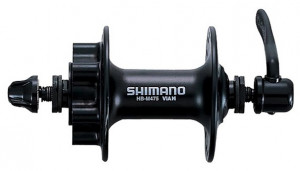BUTUC FATA SHIMANO HB-M475-L 32H OLD 100MM AX 108MM QR 133MM NEGRU PT. ROTOR 6-SURUBURI NEGRU AMBALAT IND.