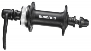 BUTUC FATA SHIMANO HB-RM35 32H OLD 100MM AX 108MM QR 133MM NEGRU PT. DISC CENTER LOCK CU PROTECTIE PT. MONTURA DISCULUI NEGRU AMBALAT IND.