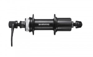 BUTUC SPATE SHIMANO FH-TY505-7 36H 7 VIT. OLD 135MM AX 146MM QR 170MM NEGRU PT. ROTOR CENTER LOCK FARA PIULITA DE STRANGERE FARA PROTECTIE PT. MONTURA DISCULUI NEGRU AMBALAT IND.