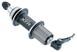 BUTUC SPATE SHIMANO XTR FH-M975 36H 9 VIT. OLD 135MM QR 168MM PT. ROTOR CENTER LOCK CU PROTECTIE PT. MONTURA DISCULUI AMBALAT IND.