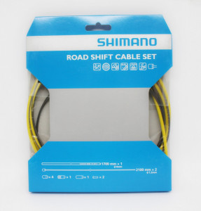 CABLU DE SCHIMBATOR SET SHIMANO ROAD PTFE CAMASA SP41 1700MM YELLOW CABLU 1.2MM 2100MM SIL-TEC X 2 CAPAT EXTERIOR X 4 CAPAT EXTERIOR PLASTIC X 1 CAPAT EXTERIOR ALLOY X 1 CAPAT INTERIOR X 2 - Img 2