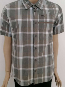 CAMASA SHIMANO TRANSIT CHECK BUTTON UP SHORT SLEEVE MOREL (SS17)