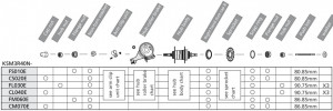 COMPONENTE SHIMANO NEXUS SG-3R40 (176.8MM) TIJA 86.85MM SAIBA ANTI-ROTIRE PIULITA CU FLANSA & PIULITA INFUNDATA GARNITURA PRAF VRAC