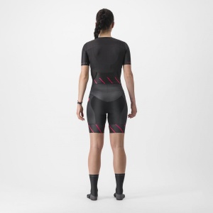 Costum de triatlon cu maneca scurta Castelli Free Sanremo W SS, de dama, Negru/Magenta, XS - Img 2