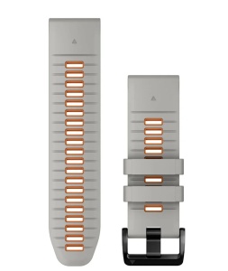 Curea Garmin quickfit 26 - Silicon Fog Gray/Ember Orange