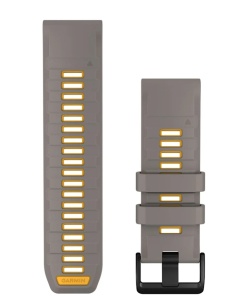 Curea Garmin quickfit 26 - Silicon Silver Gray/Yellow Flare