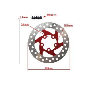 Disc frana 120mm 5 gauri Rosu - Img 2