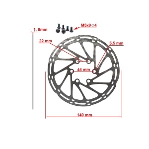 Disc frana eWheel EWD002 140mm, 6 gauri - Img 2