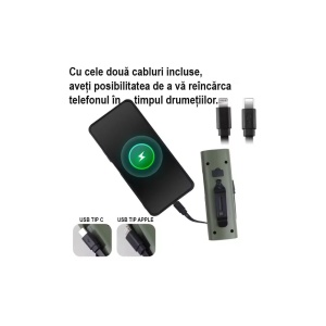 Far reincarcabil Fivestars Power Light PBL-6400, powerbank 6400 mAh, USB Type-C, alb - Img 6