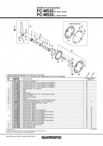FOAIE SHIMANO FC-M532 36T ARGINTIE - Img 2