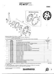 FOAIE SHIMANO FC-M737 44T NEAGRA - Img 2