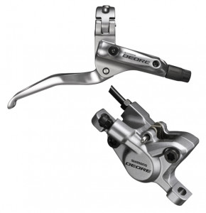 FRANA PE DISC SET ASAMBLAT SHIMANO DEORE BL-T615(R) BR-T615(R) FARA ADAPTOR PLACUTE RESIN FURTUN SM-BH59 NEGRU 1700MM INCL. OLIVA & INSERTIE CONECTARE ARGINTIU AMBALAT IND.