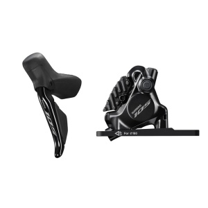 FRANA PE DISC SET ASAMBLAT SHIMANO J-KIT 105 ST-R7170(L) BR-R8170(F) HIDRAULICA PT. ROTOR 160MM PLACUTE RESIN (CU ARIPIOARE DE RACIRE) FURTUN SM-BH90 1000MM 5TH GROUP AMBALAT IND.