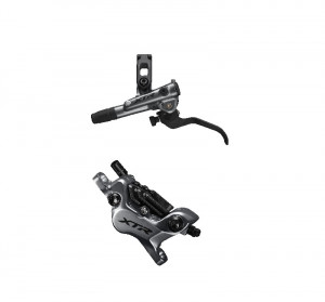FRANA PE DISC SET ASAMBLAT SHIMANO XTR BL-M9120(L) BR-M9120(F) FARA ADAPTOR PLACUTE RESIN CU ARIPIOARE DE RACIRE FURTUN SM-BH90-SBM 1000MM NEGRU INCL. OLIVA SI INSERTIE CONECTARE AMBALAT IND.