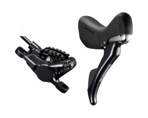 FRANA PE DISC SET/J-KIT ASAMBLAT SHIMANO DURA ACE ST-R9170(L) BR-R9170(F) DIRECT PT. ROTOR 140MM PLACUTE RESIN (CU ARIPIOARE DE RACIRE) FURTUN SM-BH90 1000MM NEGRU AMBALAT IND.