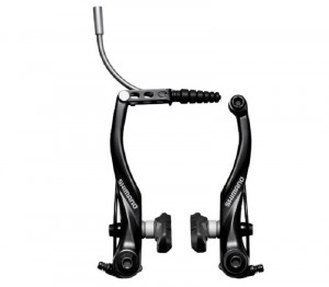 FRANA V-BRAKE SHIMANO ALIVIO BR-T4000 SPATE X-TYPE (SAIBA SUBTIRE IN EXTERIOR) SABOTI S65T SURUBURI 16.0/25.0MM TUBE 90D NEGRU AMBALAT IND.
