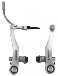 FRANA V-BRAKE SHIMANO BR-R463 SPATE X-TYPE (SAIBA SUBTIRE IN EXTERIOR) SABOTI S70C SURUBURI 16.0MM GHIDAJ CABLU 90 DEG ARGINTIU AMBALAT IND.