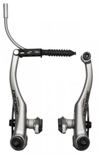 FRANA V-BRAKE SHIMANO DEORE LX BR-T610 FATA X-TYPE (SAIBA SUBTIRE IN EXTERIOR) SABOTI S70C SURUBURI 16.0MM 90D TUBE ARGINTIU AMBALAT IND.