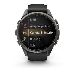 Garmin Fenix 9 Pro - inReach, 43mm Titan DLC Carbon Gray cu curea din silicon Black/Pebble Gray - Img 6