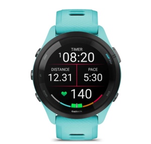 Garmin Forerunner 265 Ramă neagră cu carcasă Aqua şi curea din silicon Aqua/neagră - Img 4