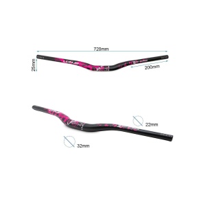 Ghidon 720mm cu rise 25mm negru/roz - Img 3