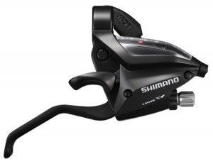 MANETA SCHIMBATOR/FRANA SHIMANO ST-EF500-8R DREAPTA 8 VIT. CABLU 2050MM EZ-FIRE PLUS 2 DEGETE ALUMINIU PT. V-BRAKE NEGRU AMBALAT IND.