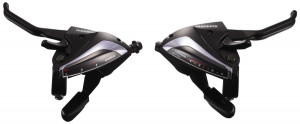 MANETA SCHIMBATOR/FRANA SHIMANO ST-EF60(LL)2A 8X3 VIT. CABLU SCHIMBATOR/FRANA LUNGIME STANDARD (NEGRU) 2 DEGETE PT. V- BRAKE NEGRU AMBALAT IND.