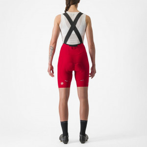 Pantaloni scurti cu bretele Castelli Espresso W DT, de dama, Rosu, XS - Img 2