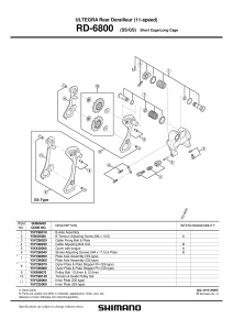 PLACA AX ANSAMBLU SHIMANO RD-6800-SS - Img 2