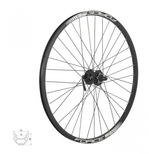 Roata fata 27.5 Force Basic Disc 584x19 neagra - Img 1