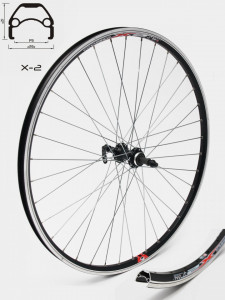 Roata spate CROSSER X2 36H 26" Filet, QR - Frana V-brake cu butuc R752