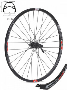 Roata spate CROSSER X6 32H 28" Casete, QR - Frana disc (CenterLock) cu butuc SHIMANO TX505 | capsata