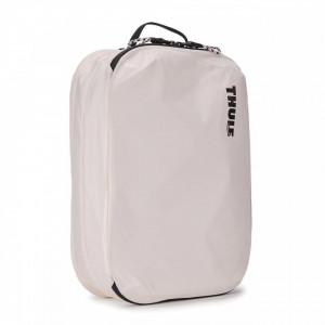 Saculet de depozitare cu 2 compartimente Thule Compression Packing Cube mediu, alb