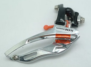 SCHIMBATOR FATA SHIMANO 105 FD-5504-L TRIPLU BRAZED-ON NEGRU VRAC