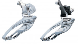 SCHIMBATOR FATA SHIMANO SORA FD-R443A-L TRIPLU PT. 8 VIT. PE SPATE PT. GHIDON DE SOSEA DREPT COLIER 31.8MM NEGRU VRAC
