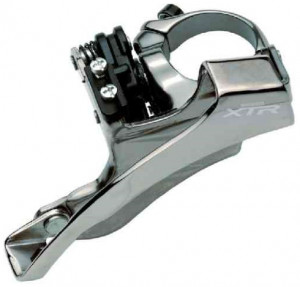 SCHIMBATOR FATA SHIMANO XTR FD-M960 TRIPLU TOP SWING TRAGERE DUBLA COLIER 31.8MM (CU ADAPTOR 28.6MM) PT. 9 VIT. PE SPATE UNGHI CS 66-69 AMBALAT IND.