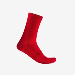 Sosete Castelli Espresso 18, unisex, rosu aprins, L/XL, 40-43