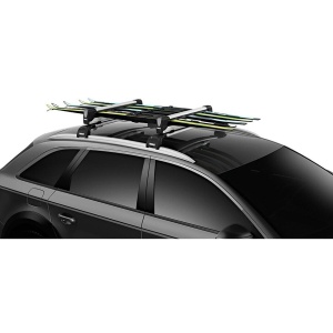 Suport 5 perechi schiuri Thule SnowPack Extender 7325 Argintiu cu prindere pe bare transversale aluminiu cu profil T - Img 6