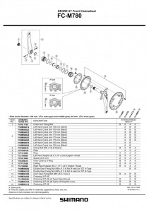 SURUBURI DE FIXARE SHIMANO FC-M780 PT. FOAIE MARE-MID 32T B-TYPE SURUBURI M8 X 9.1 X 4/PIULITA X 4
